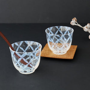 Hirota Glass Cold Tea Glass Lattice Pattern | Soba Choko