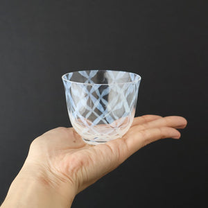 Hirota Glass Cold Tea Glass Lattice Pattern | Soba Choko