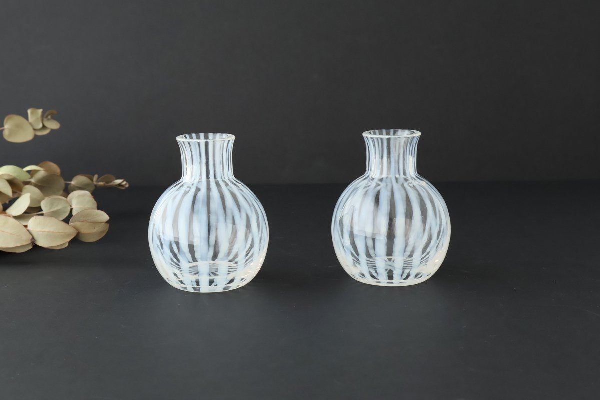 Hirota Glass Bud Vase Tokusa Pattern