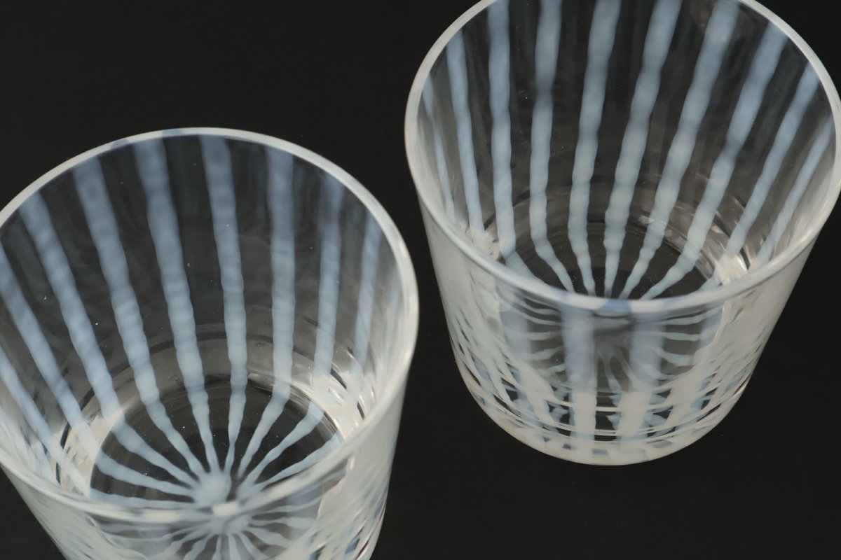 Hirota Glass Soba Tokusa Stripe | Free Cup