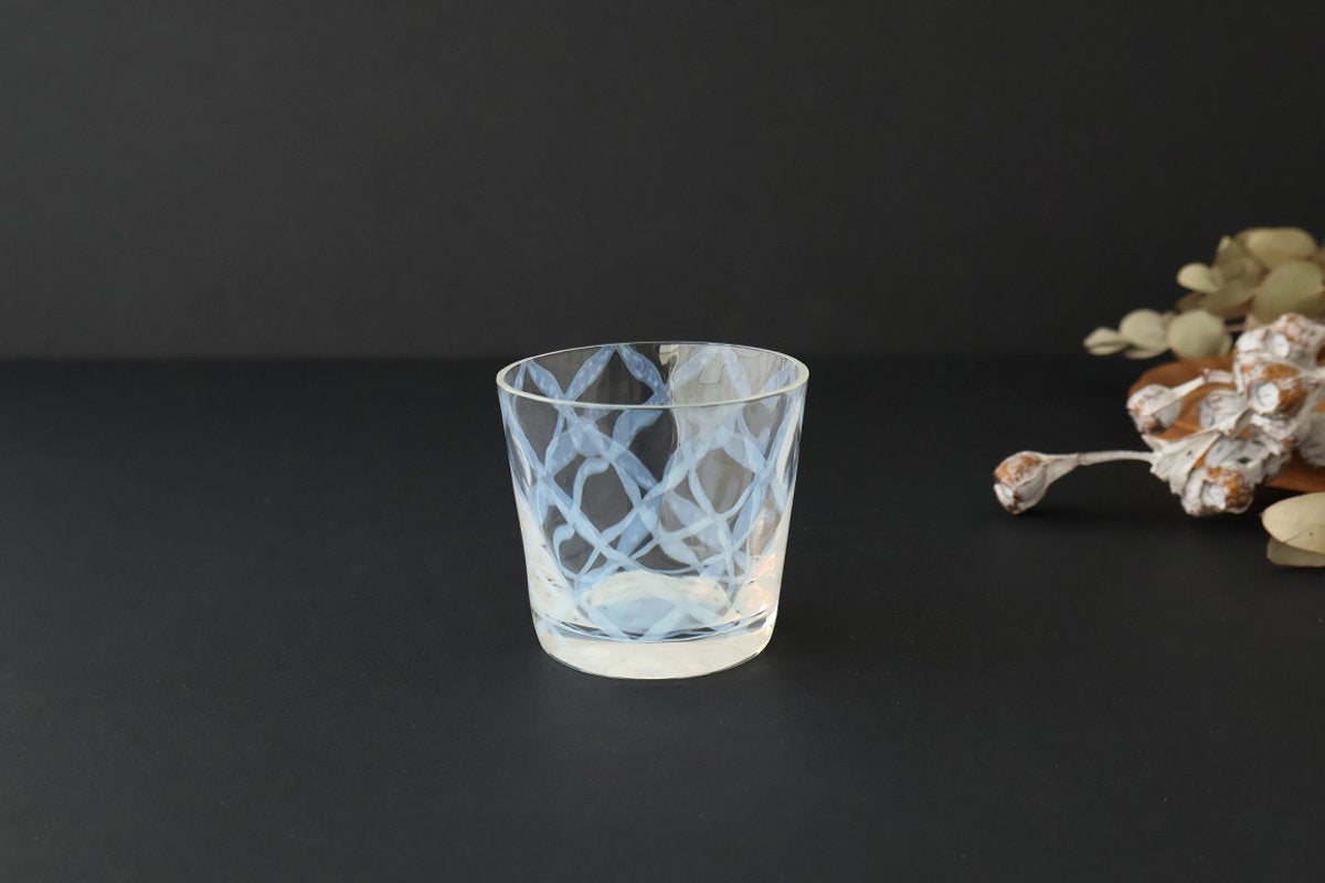 Hirota Glass Soba Choko Lattice Pattern  | Free Cup