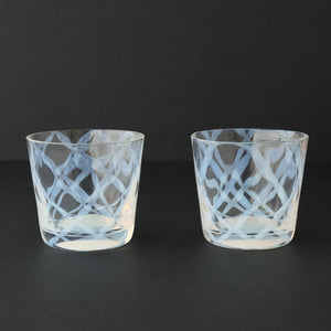 Hirota Glass Soba Choko Lattice Pattern  | Free Cup