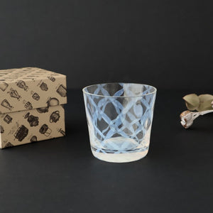 Hirota Glass Soba Choko Lattice Pattern  | Free Cup