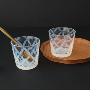 Hirota Glass Soba Choko Lattice Pattern  | Free Cup