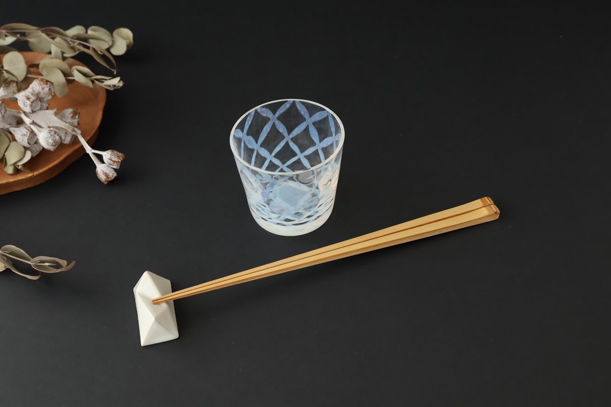 Hirota Glass Soba Choko Lattice Pattern  | Free Cup