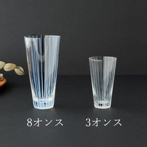 Hirota Glass 3 oz Tumbler Tokusa Striped Pattern