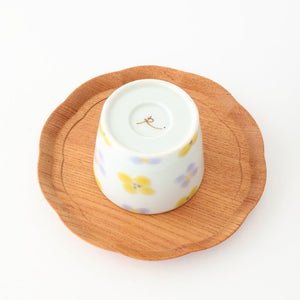 Soba Choko Yellow and Gray Flower | Free Cup Hasami Ware