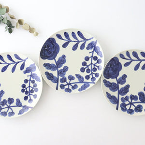 Fururu Rounbd Plate Blue Flower M | Hasami Ware