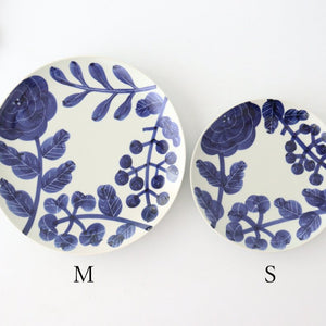 Fururu Rounbd Plate Blue Flower M | Hasami Ware