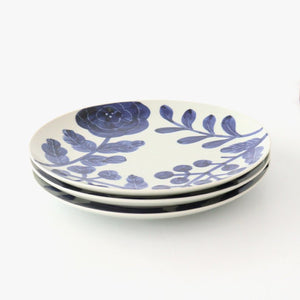 Fururu Rounbd Plate Blue Flower M | Hasami Ware