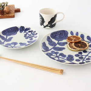 Fururu Rounbd Plate Blue Flower M | Hasami Ware