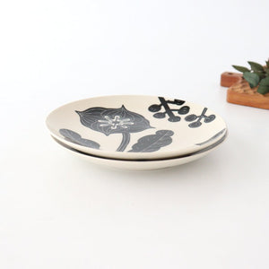 Fururu Rounbd Plate Black Flower S | Hasami Ware