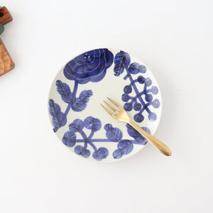 Fururu Rounbd Plate Blue Flower S | Hasami Ware