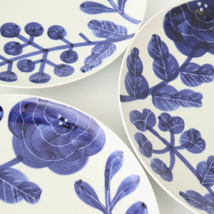 Fururu Rounbd Plate Blue Flower S | Hasami Ware