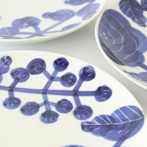 Fururu Rounbd Plate Blue Flower S | Hasami Ware