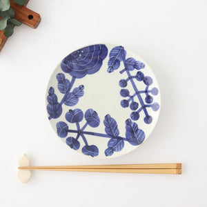 Fururu Rounbd Plate Blue Flower S | Hasami Ware