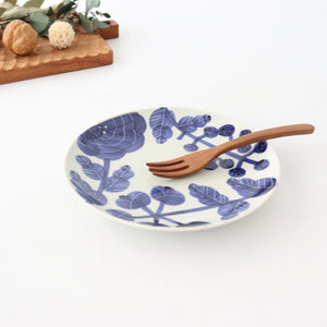 Fururu Rounbd Plate Blue Flower S | Hasami Ware