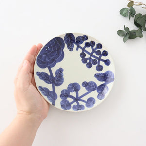 Fururu Rounbd Plate Blue Flower S | Hasami Ware