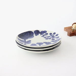 Fururu Rounbd Plate Blue Flower S | Hasami Ware