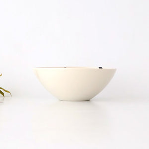 Fururu Rounbd Bowl Black Flower |  Serving Bowl Hasami Ware