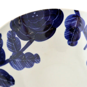 Fururu Rounbd Bowl Blue Flower |  Serving Bowl Hasami Ware