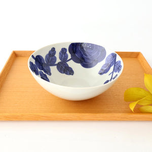 Fururu Rounbd Bowl Blue Flower |  Serving Bowl Hasami Ware