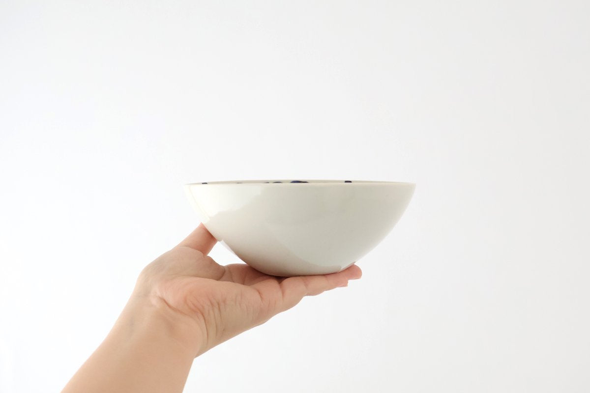 Fururu Rounbd Bowl Blue Flower |  Serving Bowl Hasami Ware