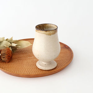 Kosendo Sake Cup Goblet White Tag | Shigaraki Ware