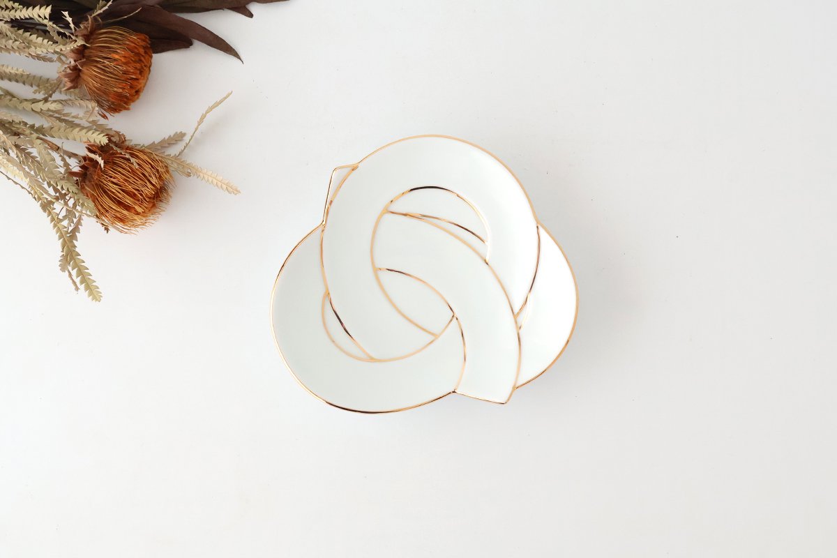 Serving Plate Knot Gold｜Arita Ware