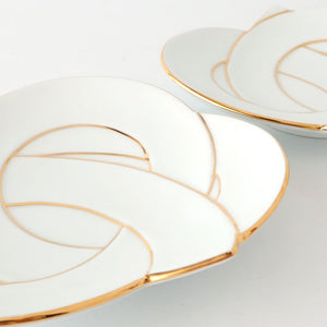 Serving Plate Knot Gold｜Arita Ware