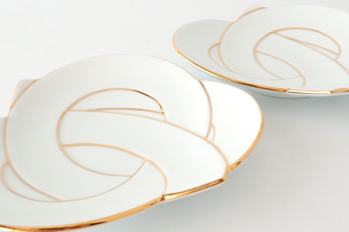 Serving Plate Knot Gold｜Arita Ware