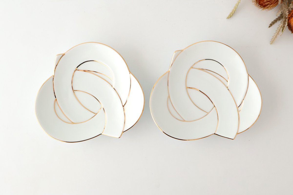 Serving Plate Knot Gold｜Arita Ware