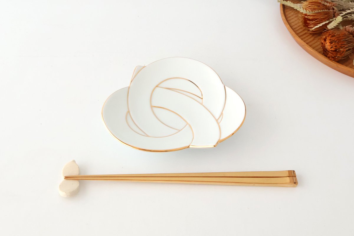 Serving Plate Knot Gold｜Arita Ware