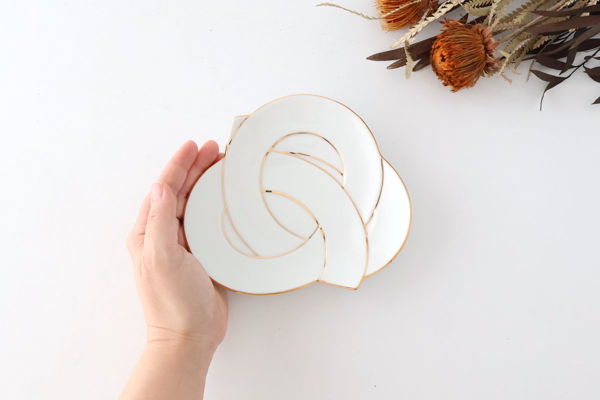 Serving Plate Knot Gold｜Arita Ware