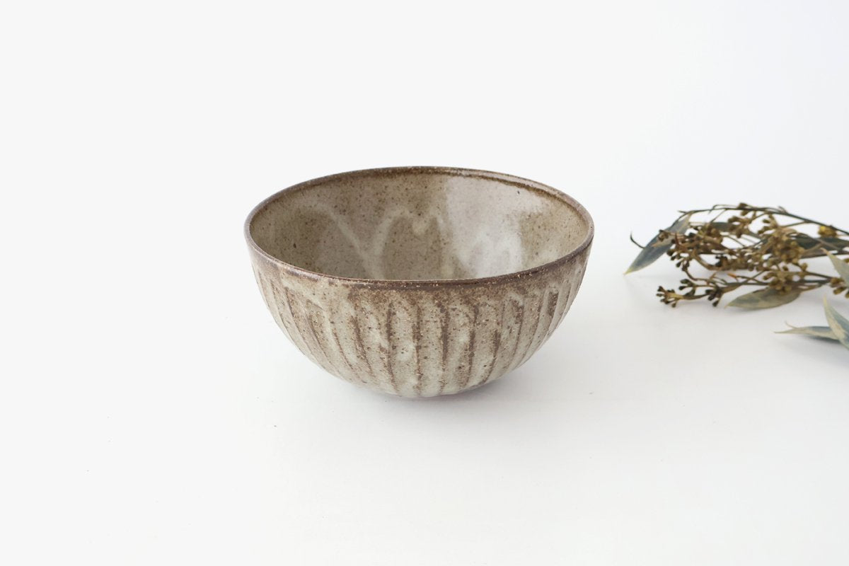 Donburi Bowl Gray-Carved | Shigaraki Ware