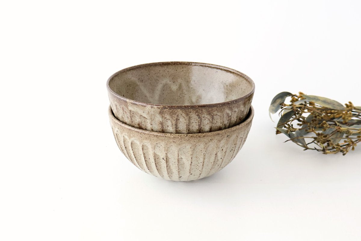 Donburi Bowl Gray-Carved | Shigaraki Ware