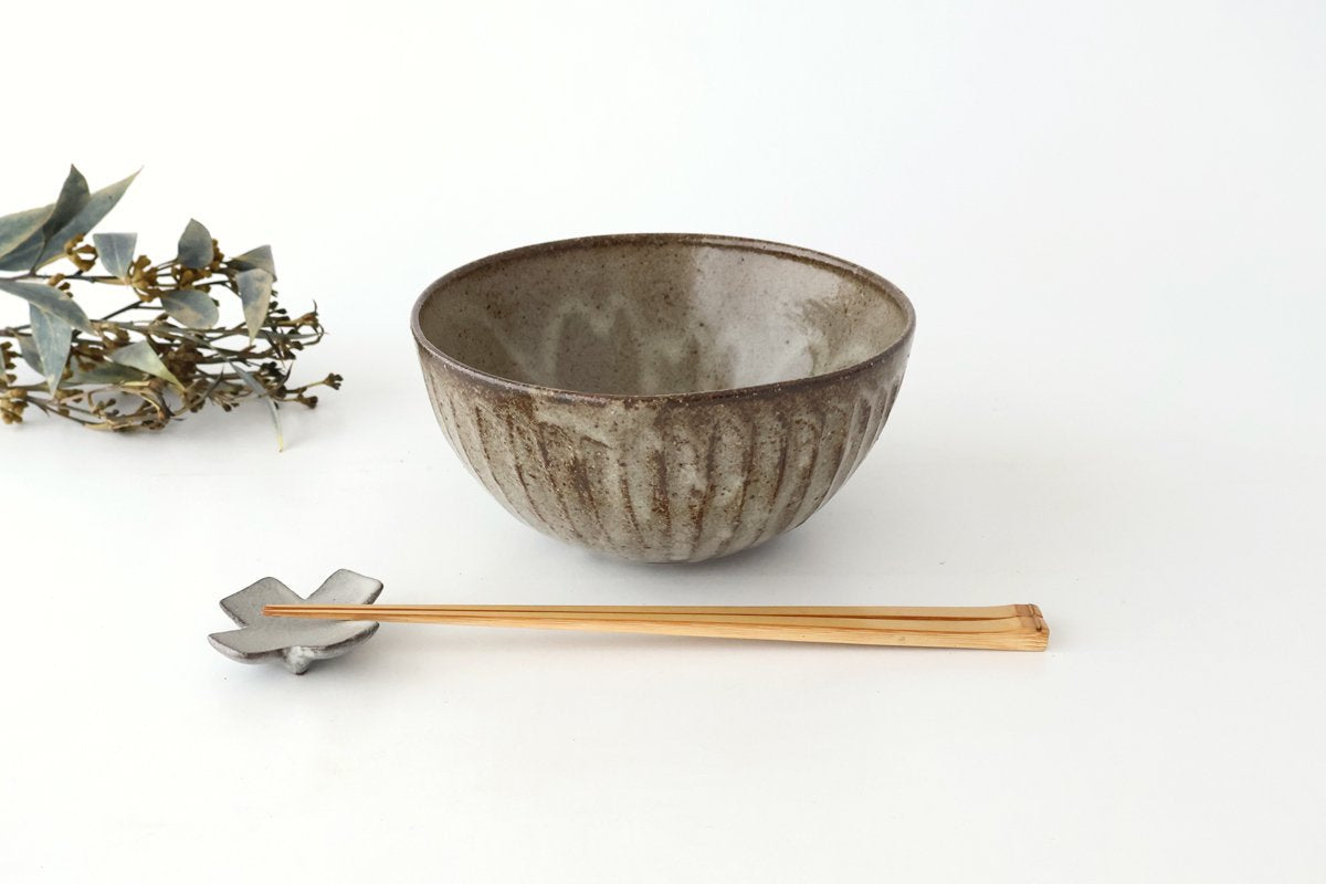 Donburi Bowl Gray-Carved | Shigaraki Ware