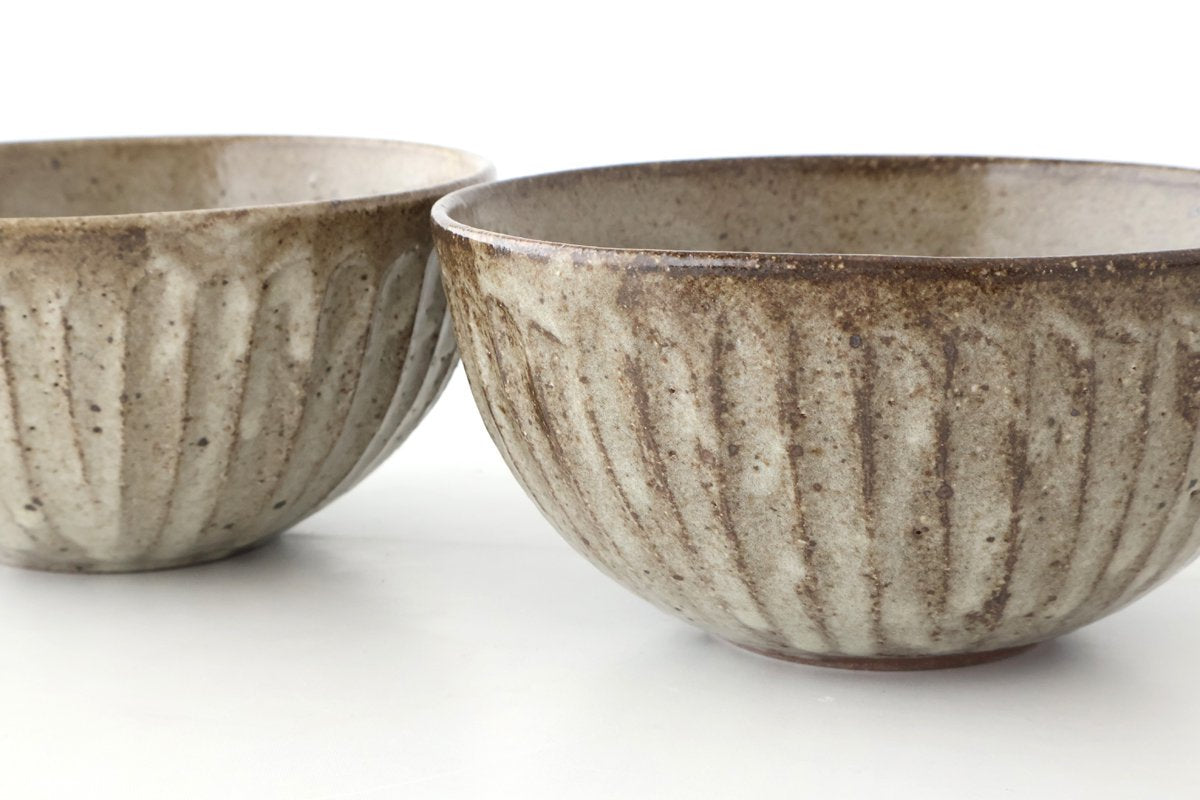 Donburi Bowl Gray-Carved | Shigaraki Ware