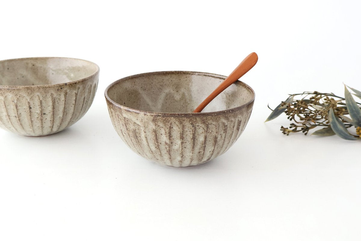 Donburi Bowl Gray-Carved | Shigaraki Ware