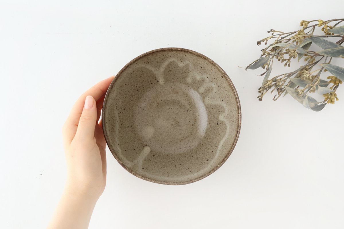 Donburi Bowl Gray-Carved | Shigaraki Ware