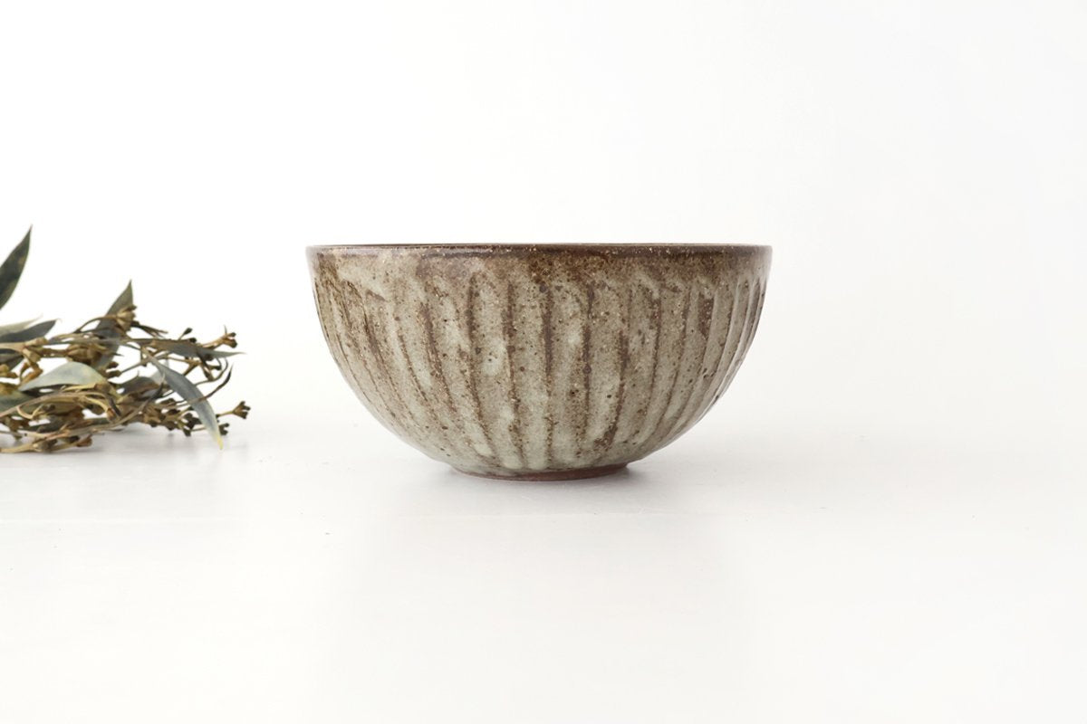 Donburi Bowl Gray-Carved | Shigaraki Ware