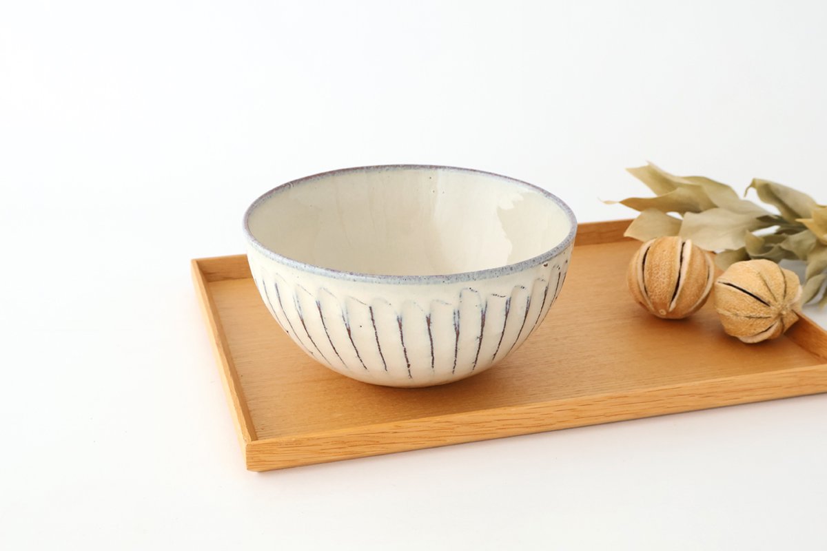 Donburi Bowl White-Carved | Shigaraki Ware