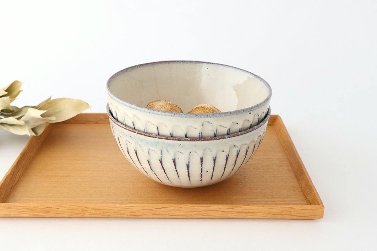 Donburi Bowl White-Carved | Shigaraki Ware