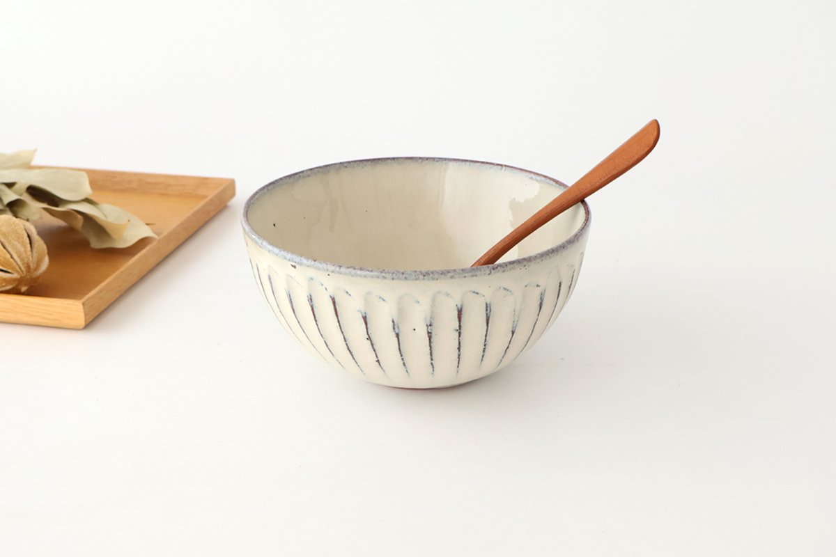 Donburi Bowl White-Carved | Shigaraki Ware