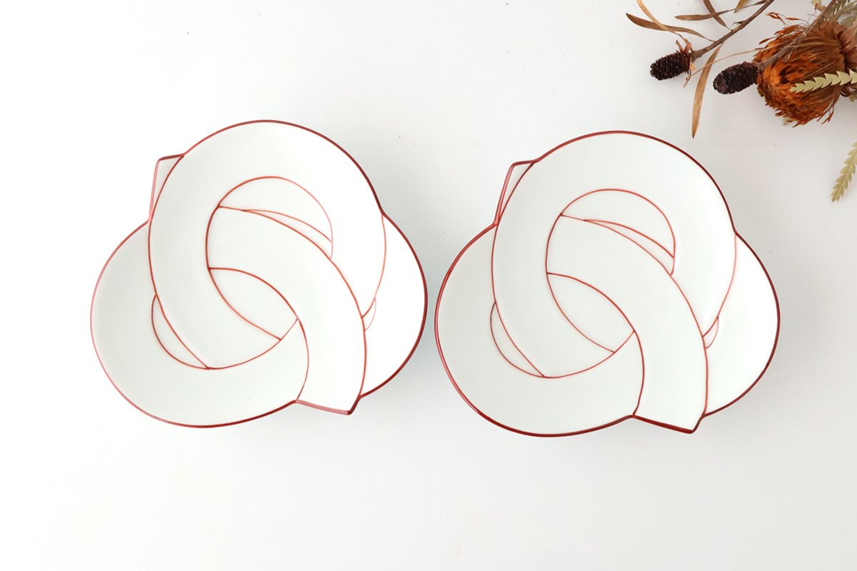 Serving Plate Knot Red｜Arita Ware