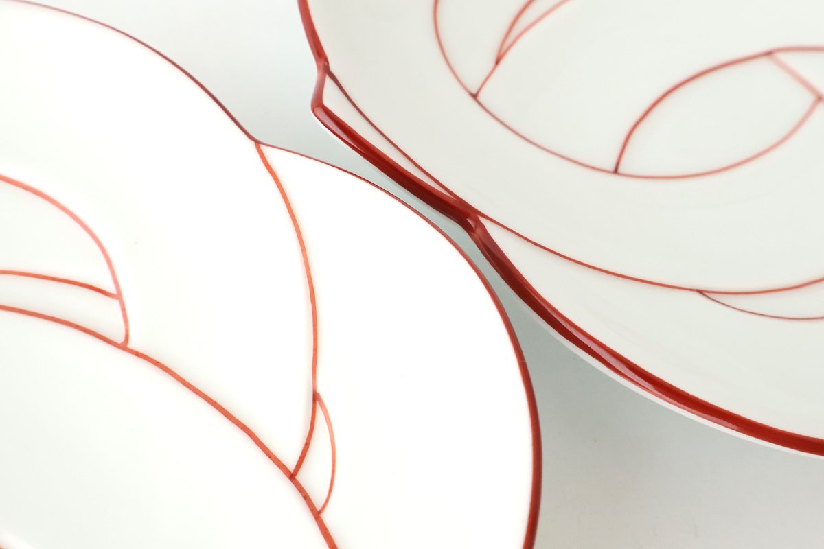 Serving Plate Knot Red｜Arita Ware