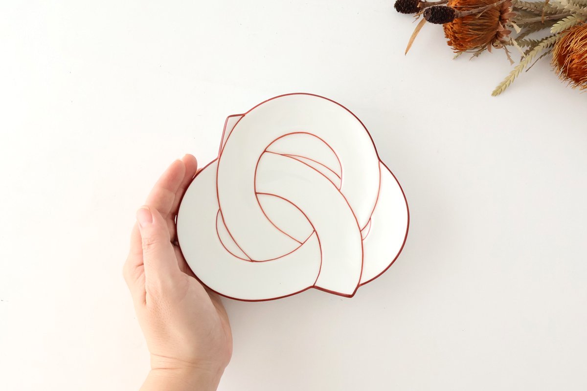 Serving Plate Knot Red｜Arita Ware