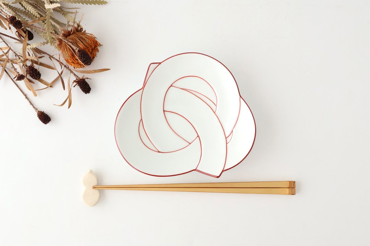 Serving Plate Knot Red｜Arita Ware