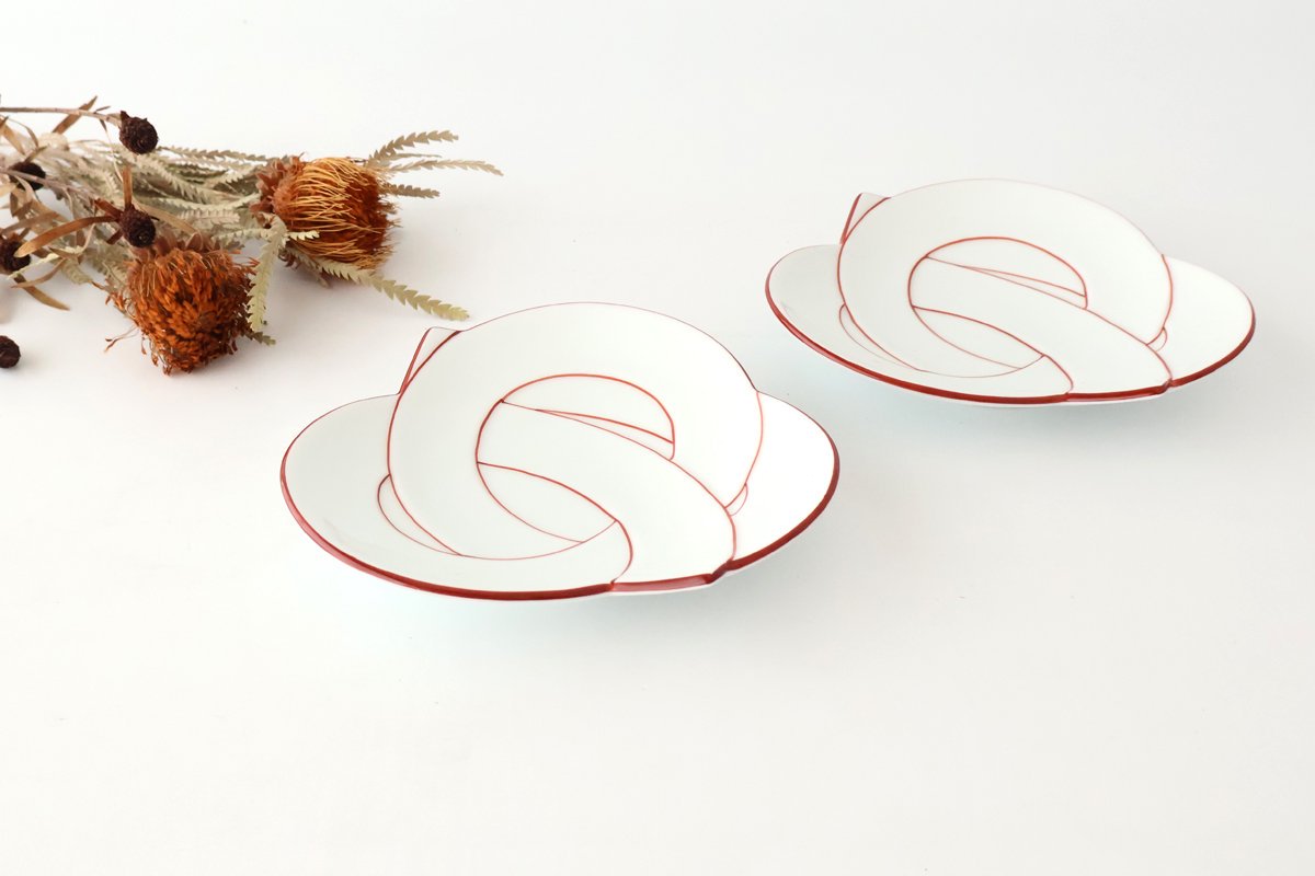 Serving Plate Knot Red｜Arita Ware