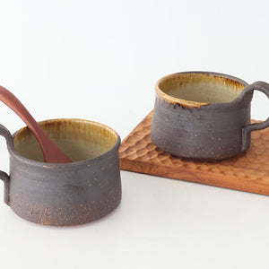 Kosendo Soup Mug Brown Tag | Shigaraki Ware